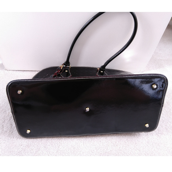 Arcadia Bags Arcadia Black Patent Leather Travel Bag From Italy